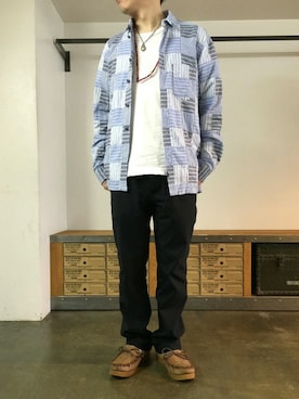 「アイテム（モカシン/デッキシューズ）」を使った、JIMAさん（メンズ・170cm・30代）の夏コーディネート