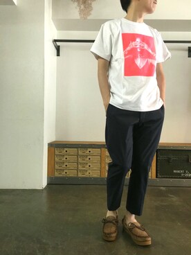 「アイテム（モカシン/デッキシューズ）」を使った、JIMAさん（メンズ・170cm・30代）の夏コーディネート