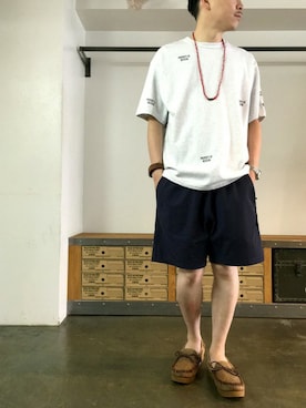 「アイテム（モカシン/デッキシューズ）」を使った、JIMAさん（メンズ・170cm・30代）の夏コーディネート