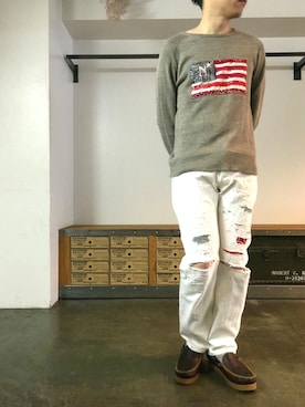 「アイテム（モカシン/デッキシューズ）」を使った、JIMAさん（メンズ・170cm・30代）の夏コーディネート