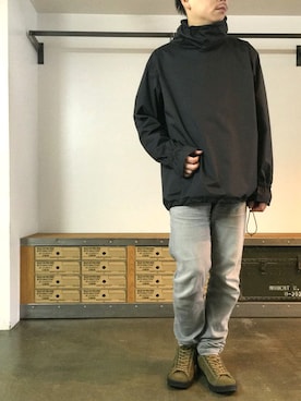 「BEDWIN & THE HEARTBREAKERS」｜「アイテム（ナイロンジャケット）」を使った、JIMAさん（メンズ・170cm）の秋コーディネート