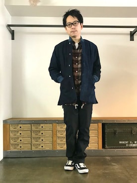 「SUNDAY WORKS（サンデーワークス）のアイテム」を使った、JIMAさん（メンズ・170cm）の秋コーディネート