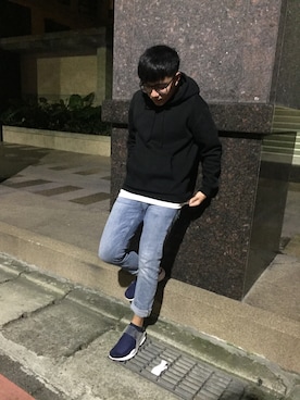 「Bread & Boxersのアイテム」を使った、林士翔さん（メンズ・173cm）の秋コーディネート