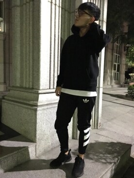 「Bread & Boxersのアイテム」を使った、林士翔さん（メンズ・173cm）の秋コーディネート