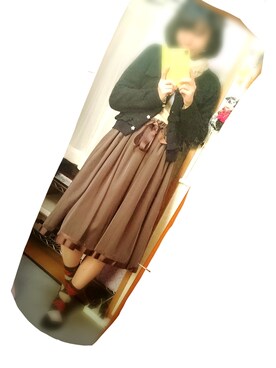 「F i.n.t（フィント）のアイテム（カーディガン/ボレロ、ブラック系）」を使った、akaneさん（レディース・159cm）の冬コーディネート