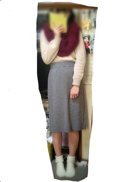 「F i.n.t（フィント）のアイテム（ニット/セーター、ベージュ系）」を使った、akaneさん（レディース・159cm）の冬コーディネート