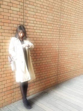 「エルメス」｜「アイテム（トレンチコート）」を使った、cherr🍒さん（レディース・170cm）の秋コーディネート