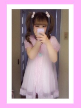 「ネグリジェ（その他トップス、ピンク系）」を使った、かれりん♡さん（レディース・162cm）の春コーディネート