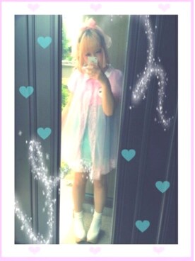 「ネグリジェ（その他トップス、ピンク系）」を使った、かれりん♡さん（レディース・162cm）の春コーディネート