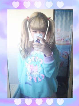 「milklimコットンキャンディスウェット（スウェット、グリーン系）」を使った、かれりん♡さん（レディース・162cm）の春コーディネート