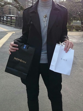 「ZARA（ザラ）のアイテム（Knitwear、グレー系）」を使った、しゅうさん（メンズ・170cm）の冬コーディネート