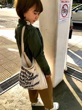 「one after another NICE CLAUP（ワンアフターアナザーナイスクラップ）のアイテム（ミリタリージャケット）」を使った、めぐさん（レディース・155cm）の春コーディネート
