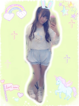 「Nile PERCH（ナイルパーチ）のアイテム（パンツ）」を使った、木月沙織(放課後プリンセス)さん（レディース・151cm）の春コーディネート