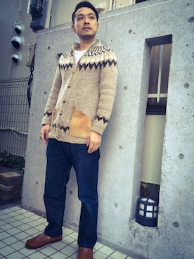 「アイテム（バングル/リストバンド）」を使った、島村さん（メンズ・173cm・30代）の秋コーディネート
