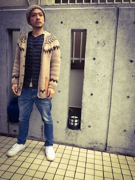 「アイテム（バングル/リストバンド）」を使った、島村さん（メンズ・173cm・30代）の冬コーディネート