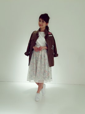 武智志穂さん（レディース・157cm）の春コーディネート