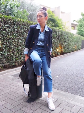 武智志穂さん（レディース・157cm）の冬コーディネート