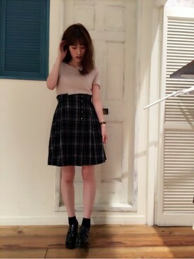 「#チェック」｜「アイテム（ワンピース/ドレス）」を使った、dazzlin SHOP STAFFさん（レディース・165cm）の秋コーディネート