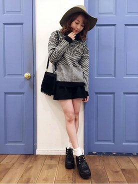 「dazzlin（ダズリン）のアイテム（チュニック）」を使った、dazzlin SHOP STAFFさん（レディース・160cm）の冬コーディネート
