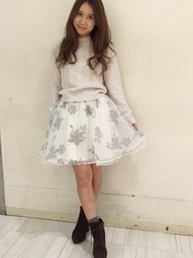 「アイテム（ワンピース、ピンク系）」を使った、dazzlin SHOP STAFFさん（レディース・160cm）の冬コーディネート