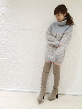「dazzlin（ダズリン）のアイテム（チュニック）」を使った、dazzlin SHOP STAFFさん（レディース・160cm）の冬コーディネート