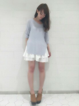 「#ブルー」｜「アイテム（ワンピース/ドレス）」を使った、dazzlin SHOP STAFFさん（レディース・160cm）の春コーディネート