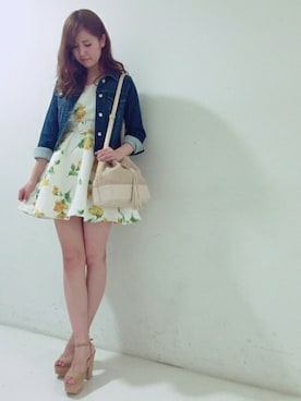 「＃デニム」｜「アイテム（デニムジャケット）」を使った、dazzlin SHOP STAFFさん（レディース・160cm）の春コーディネート