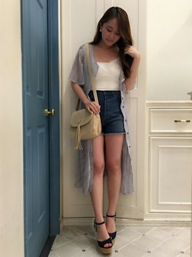 「アイテム（ワンピース/ドレス、パープル系）」を使った、dazzlin SHOP STAFFさん（レディース・160cm）の春コーディネート