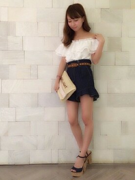 「#オフショル」｜dazzlin SHOP STAFFさん（レディース・160cm）の夏コーディネート