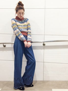「＃デニム」｜「アイテム（パンプス）」を使った、dazzlin SHOP STAFFさん（レディース・160cm）の秋コーディネート