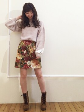 「dazzlin（ダズリン）のアイテム（ブーツ）」を使った、dazzlin SHOP STAFFさん（レディース・156cm）の冬コーディネート
