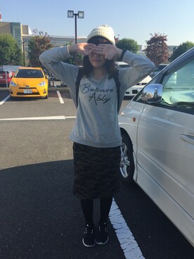 「LEPSIM（レプシィム）のアイテム（スウェット、グレー系）」を使った、sayaさん（レディース・166cm）の秋コーディネート