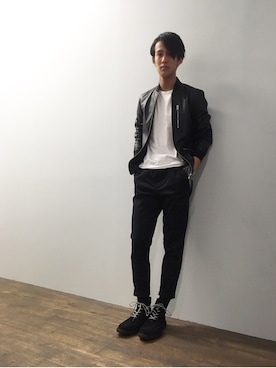 「ALLSAINTS（オールセインツ）のアイテム（ブルゾン）」を使った、Bonさん（メンズ・180cm）の秋コーディネート