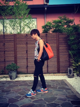 「Keith Haring（キース・ヘリング）のアイテム（Tシャツ/カットソー）」を使った、koheiさん（メンズ・168cm）の秋コーディネート