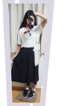 「NIKE（ナイキ）のNIKE/ナイキ グランドテラス 654495（スニーカー）」を使った、manaさん（レディース・152cm）の夏コーディネート