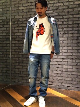 HYSTERIC GLAMOUR渋谷店｜matsu使用「HYSTERIC GLAMOUR（SR加工デニム ペインターPT）」的時尚穿搭