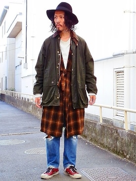 「オイルドジャケット」｜「アイテム（その他）」を使った、WILD☆CATさん（メンズ・176cm）の秋コーディネート