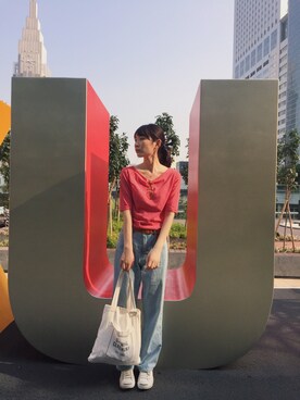 「CONVERSE（コンバース）のCONVERSE コンバース ジャック パーセル / JACK PURCEL（スニーカー）」を使った、末永みゆさん（レディース・162cm）の夏コーディネート