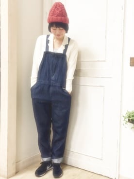 「オープンカラー」｜「アイテム（サロペット/オーバーオール）」を使った、studio CLIPテラスモール湘南店さん（レディース・165cm）の秋コーディネート