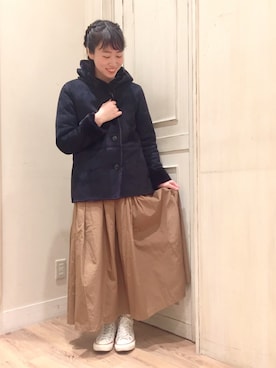 「ナチュラル」｜「アイテム（ムートンコート）」を使った、studio CLIPテラスモール湘南店さん（レディース・165cm）の秋コーディネート
