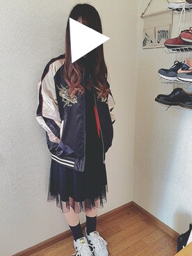 「タートル」｜「アイテム（ブルゾン）」を使った、なつぽんさん（レディース・156cm）の春コーディネート