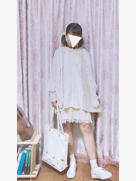 「VINTAGE（ヴィンテージ）のアイテム（ポンチョ）」を使った、KURUM1さん（レディース・157cm）の春コーディネート