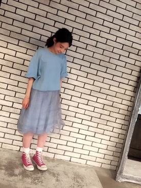 「YAECA（ヤエカ）のアイテム（アクセサリー）」を使った、ナツミさん（レディース・157cm）の春コーディネート