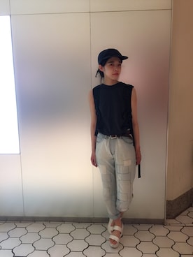 「厚底」｜ナツミさん（レディース・157cm）の夏コーディネート