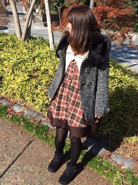 「CECIL McBEE（セシルマクビー）のアイテム（ダウンジャケット/コート）」を使った、☆みぃちゃん☆さん（レディース・151cm）の秋コーディネート
