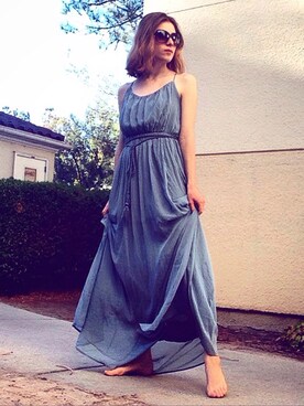 「Abercrombie&Fitch（アバークロンビーアンドフィッチ）のアイテム（ワンピース/ドレス）」を使った、Alexさん（レディース・163cm）の夏コーディネート