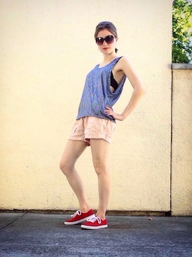 「Mossimo（モッシモ）のアイテム（シューズ）」を使った、Alexさん（レディース・163cm）の夏コーディネート