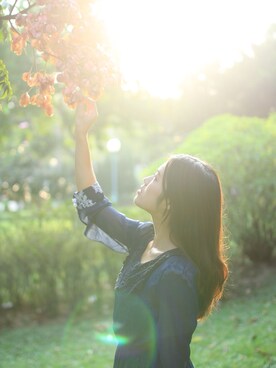 「blue」｜「アイテム（シャツワンピース）」を使った、wong cheukyingさん（レディース・163cm）の冬コーディネート
