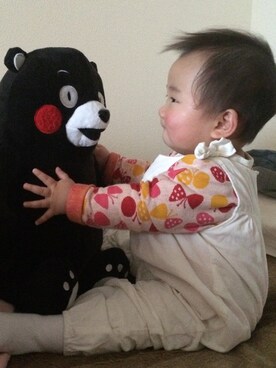 「アイテム（おもちゃ、ブラック系）」を使った、pippiさん（キッズ・80cm）の冬コーディネート