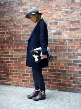 「サイドゴアブーツ」｜IMAEDA2さん（レディース・166cm）の冬コーディネート